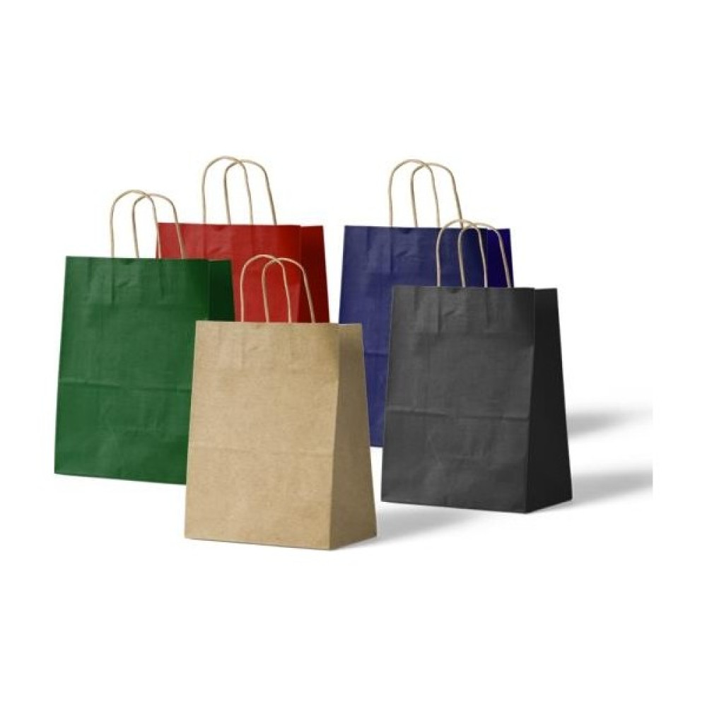 Omeyva Büküm Saplı Kraft Kağıt Çanta Karton Hediyelik Poşet Torba - Mavi 2 - 31X41 Cm. - 25 Adetlik Paket Nalburiye & Hırdavat Fiyatı
