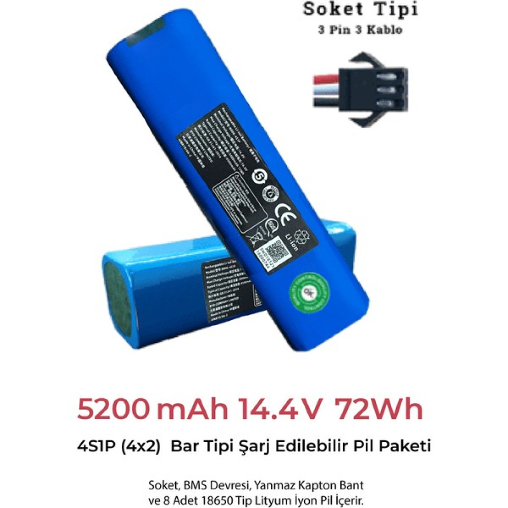Omid I8 Pro ve Roidmi Eve / Eve Plus Robot Süpürge Uyumlu Batarya - 5200 Mah 72WH Oto Boyaları Fiyatı