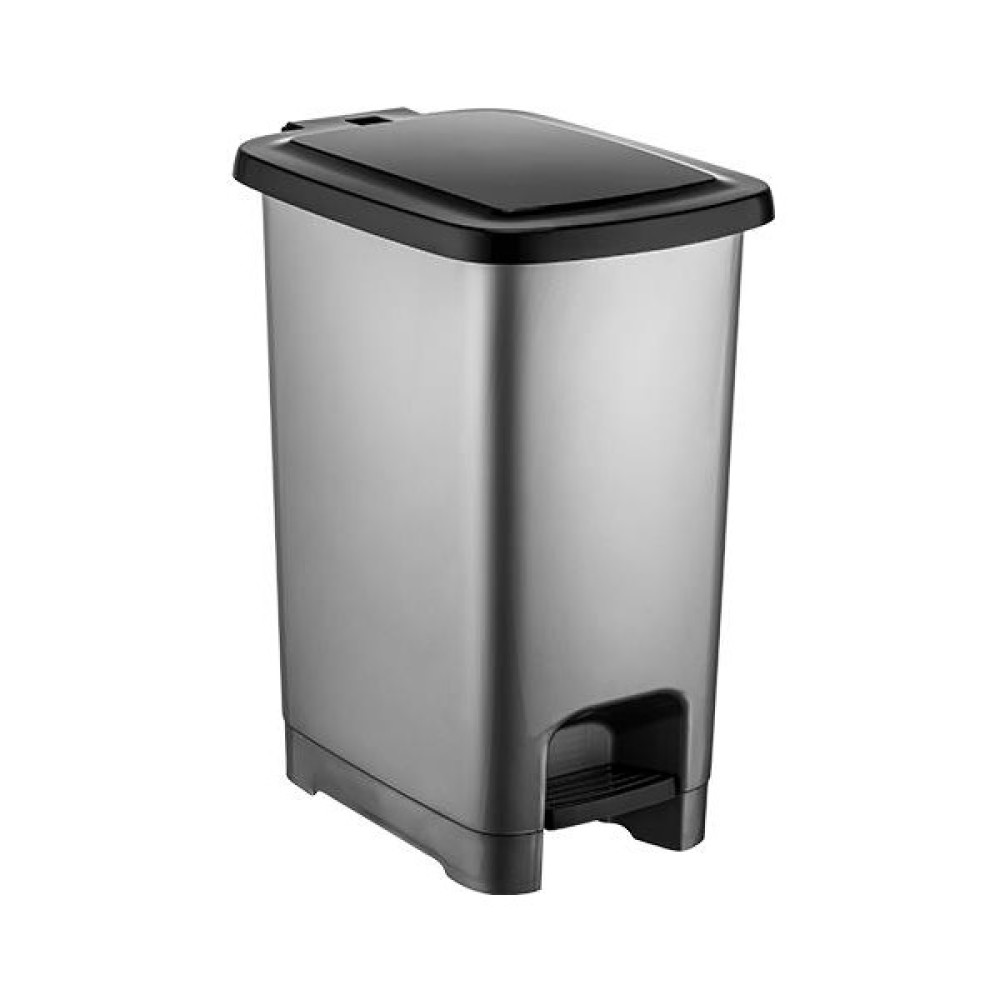 Omnipazar SY4281 15 Lt Slim Pedallı Gri Plastik Çöp Kova Siyah Kapak Çöp Kovaları Fiyatı