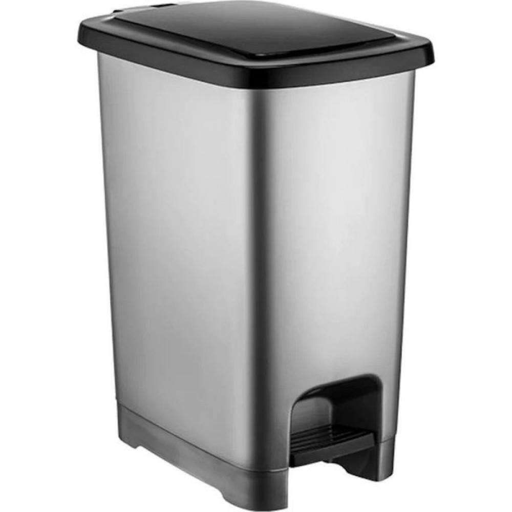 Omnipazar SY4284 60 Lt Slim Pedallı Gri Plastik Çöp Kova Siyah Kapak Çöp Kovaları Fiyatı