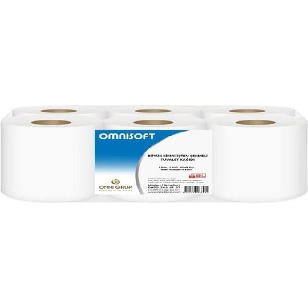 Omnisoft 4 kg Büyük Içten Çekmeli Cimri Tuvalet Kağıdı 6 Rulo - Beyaz Tuvalet Kağıdı Fiyatı