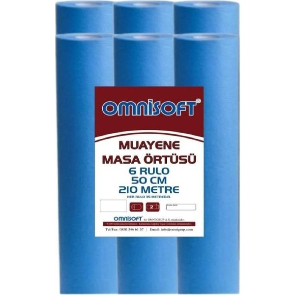 Omnisoft Mavi Sızdırmaz Lamineli Muayene Masa Örtüsü 6 Rulo 210 mt Kağıt Havlu Fiyatı