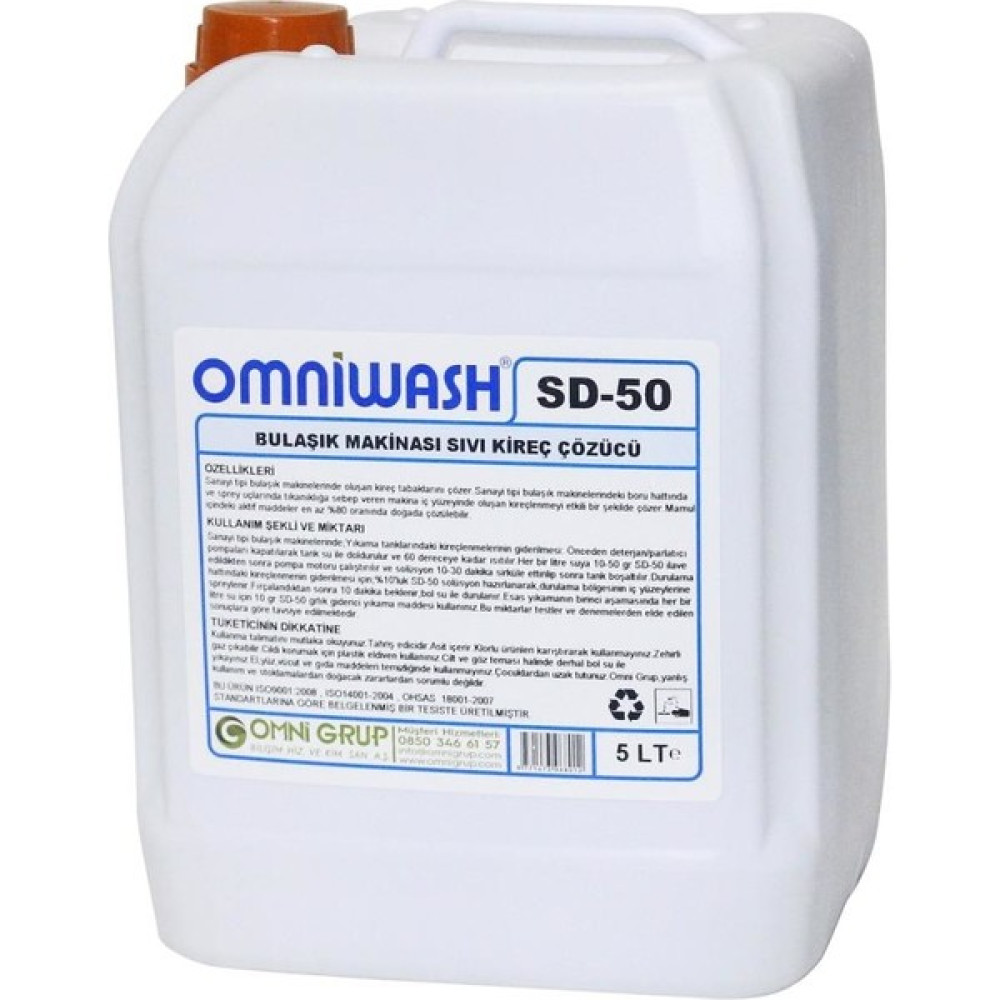 Omniwash Bulaşık Makinesi Sıvı Kireç Çözücü 5 l Sd-50 Çamaşır Makinesi Ürünleri Fiyatı