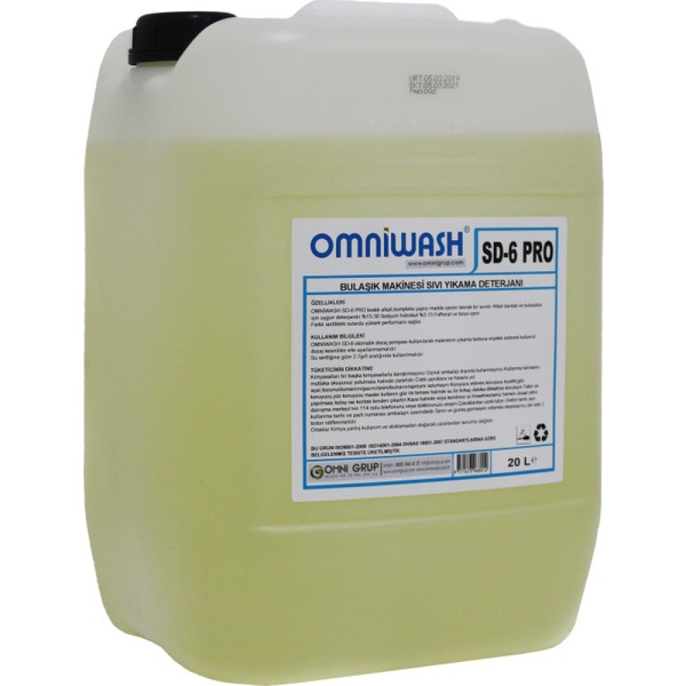 Omniwash Endüstriyel Bulaşık Makine Deterjanı 20 Kg Sd6 Bulaşık Yıkama Fiyatı