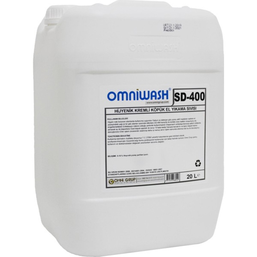 Omniwash Köpük Sıvı El Sabunu 20 l SD-400 Sabunlar Fiyatı