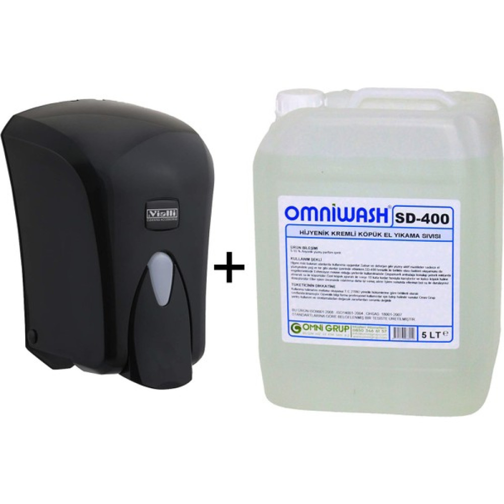 Omniwash SD-400 5 L Köpük Sabun+ Vialli F6B Siyah Köpük Dispenser Sabunlar Fiyatı