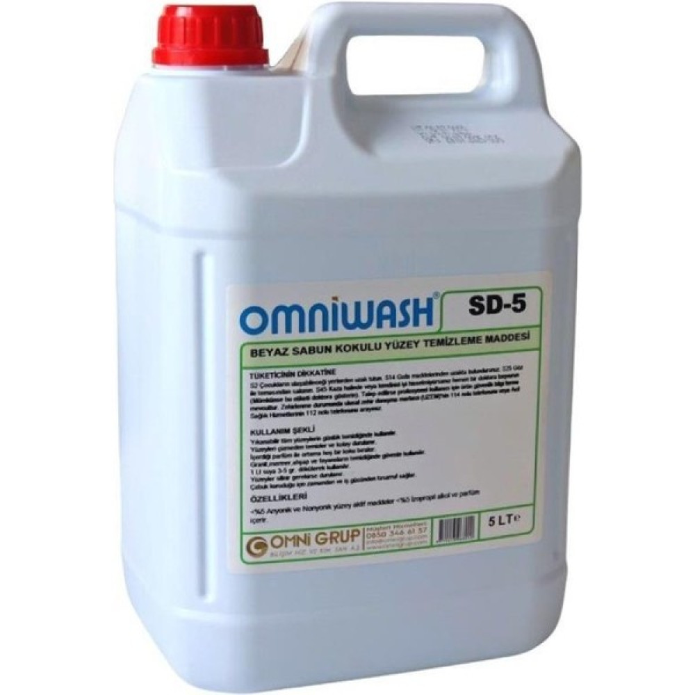 Omniwash Sd-5 Genel Amaçlı Yüzey Temizleyici Beyaz Sabun Kokulu 5000 ml Parlatıcı ve Temizleyiciler Fiyatı