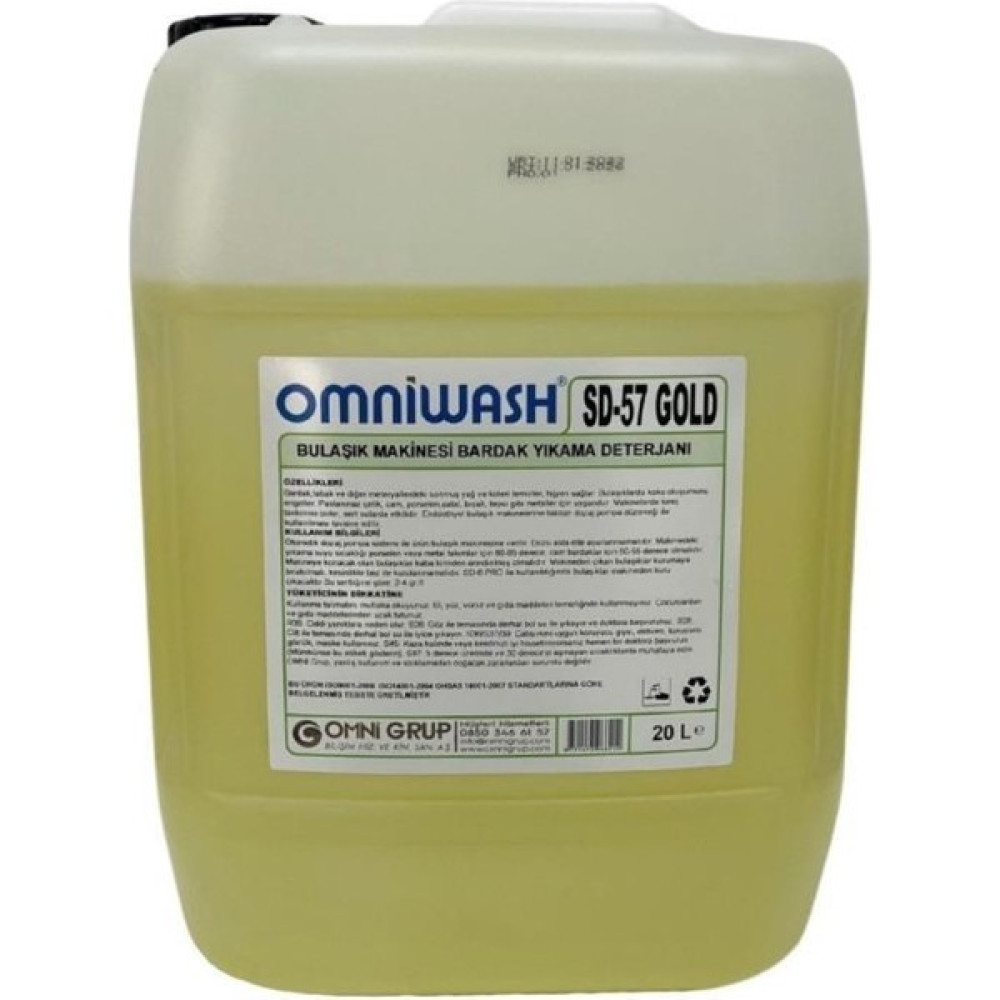 Omniwash Sd-57 Gold Endüstriyel Sıvı Bulaşık Makine Yıkama Deterjanı 20 Lt Bulaşık Yıkama Fiyatı