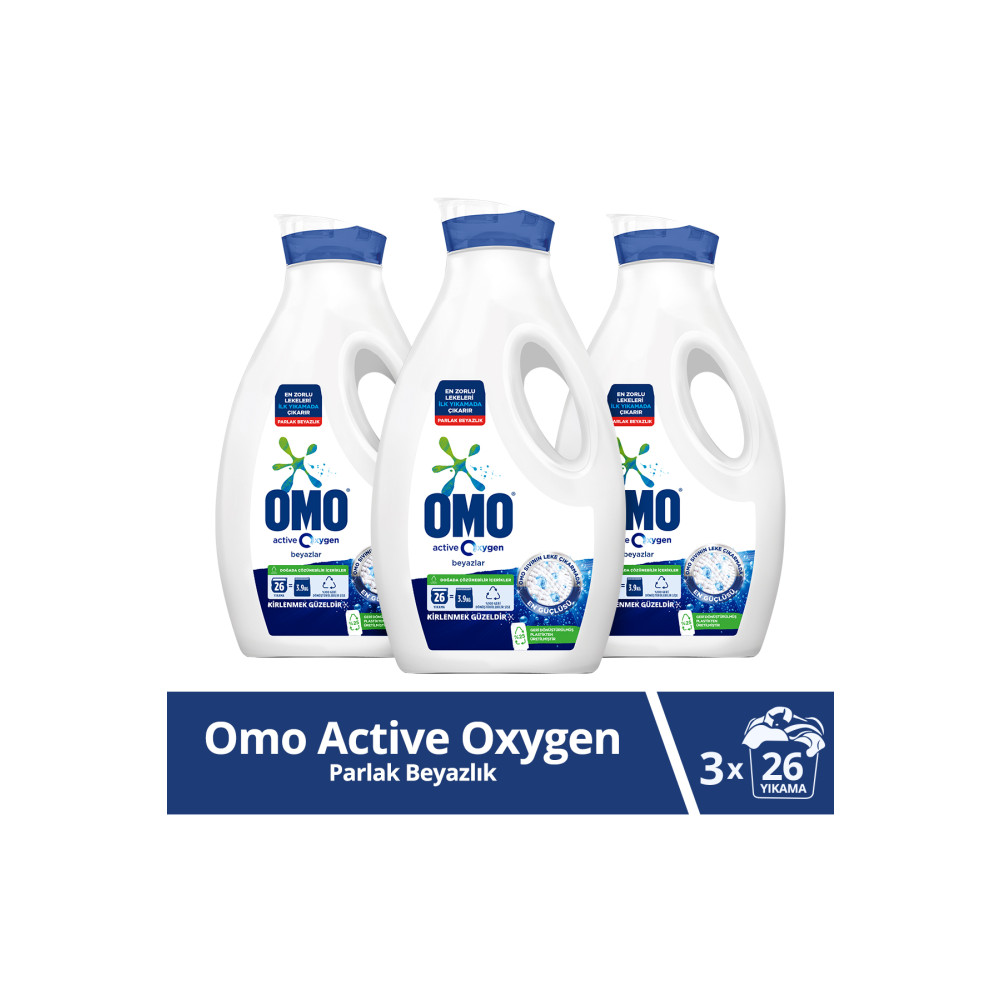 Omo Active Oxygen Sıvı Çamaşır Deterjanı Beyazlar Için Leke Çıkarıcı 1690 ml X3 Çamaşır Deterjanı Fiyatı