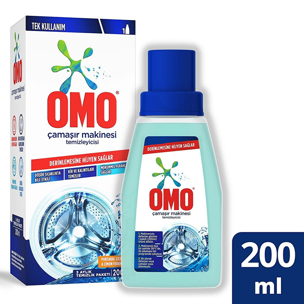 Omo Çamaşır Makinesi Temizleyicisi Çam Esintisi Derinlemesine Hijyen Sağlar 200 ml Çamaşır Deterjanı Fiyatı
