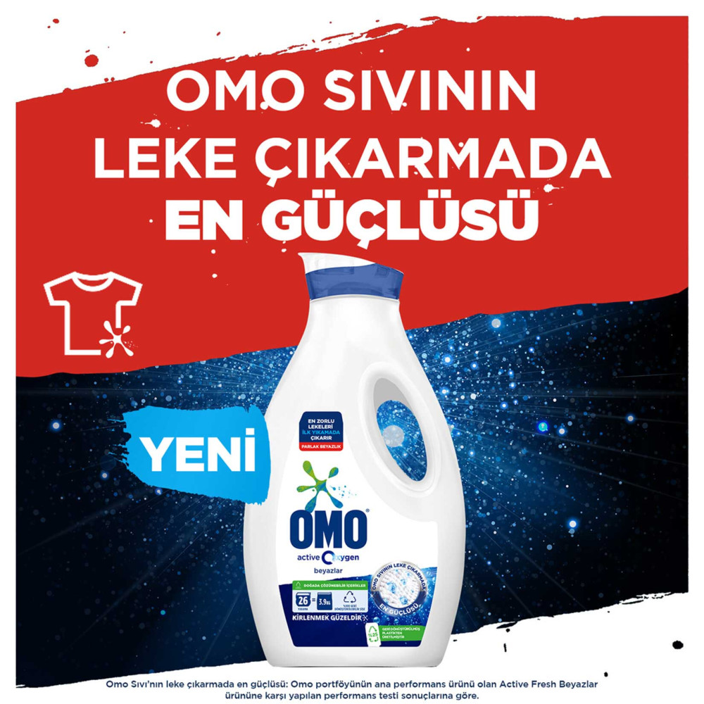 Omo Sıvı Çamaşır Deterjanı 1,69 lt 26 Yıkama Active Oxygen Beyaz