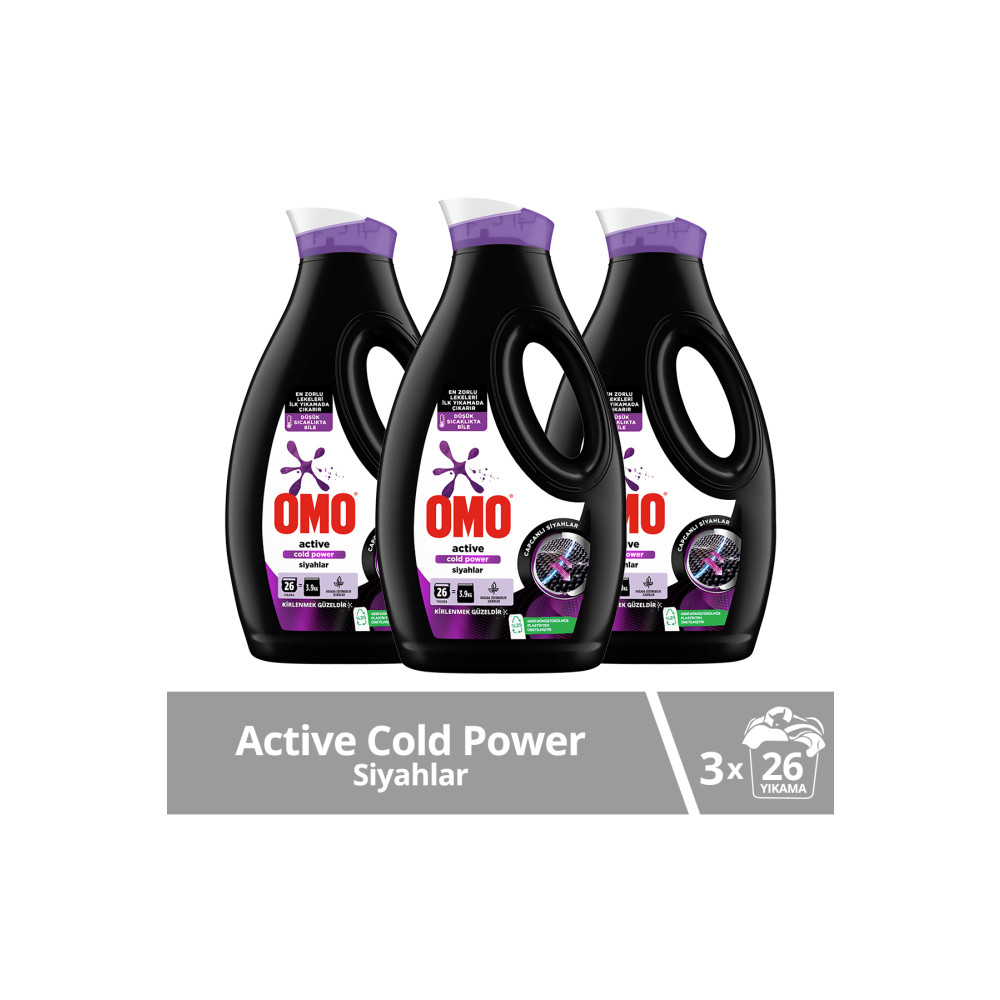 Omo Sıvı Active Cold Power Siyahlar Için Çamaşır Deterjanı 1690 ml X3 Çamaşır Deterjanı Fiyatı