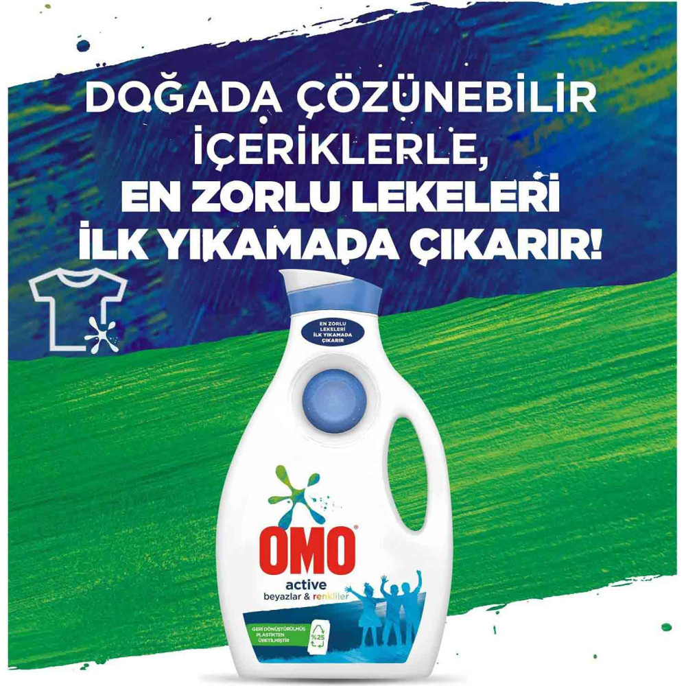 Omo Sıvı Çamaşır Deterjanı 1,69 lt 26 Yıkama Beyazlar ve Renkliler