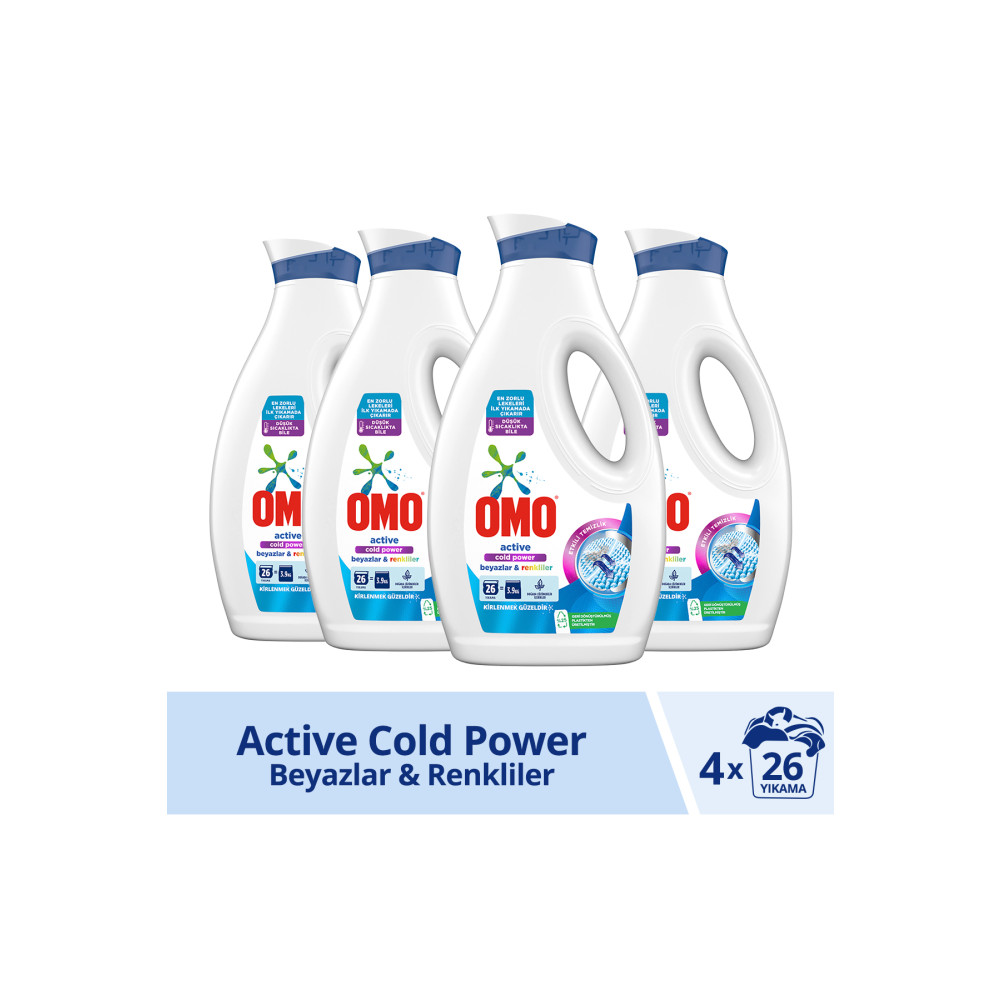 Omo Sıvı Çamaşır Deterjanı Active Cold Power Beyazlar Ve Renkliler 1690 ml X4 Çamaşır Deterjanı Fiyatı