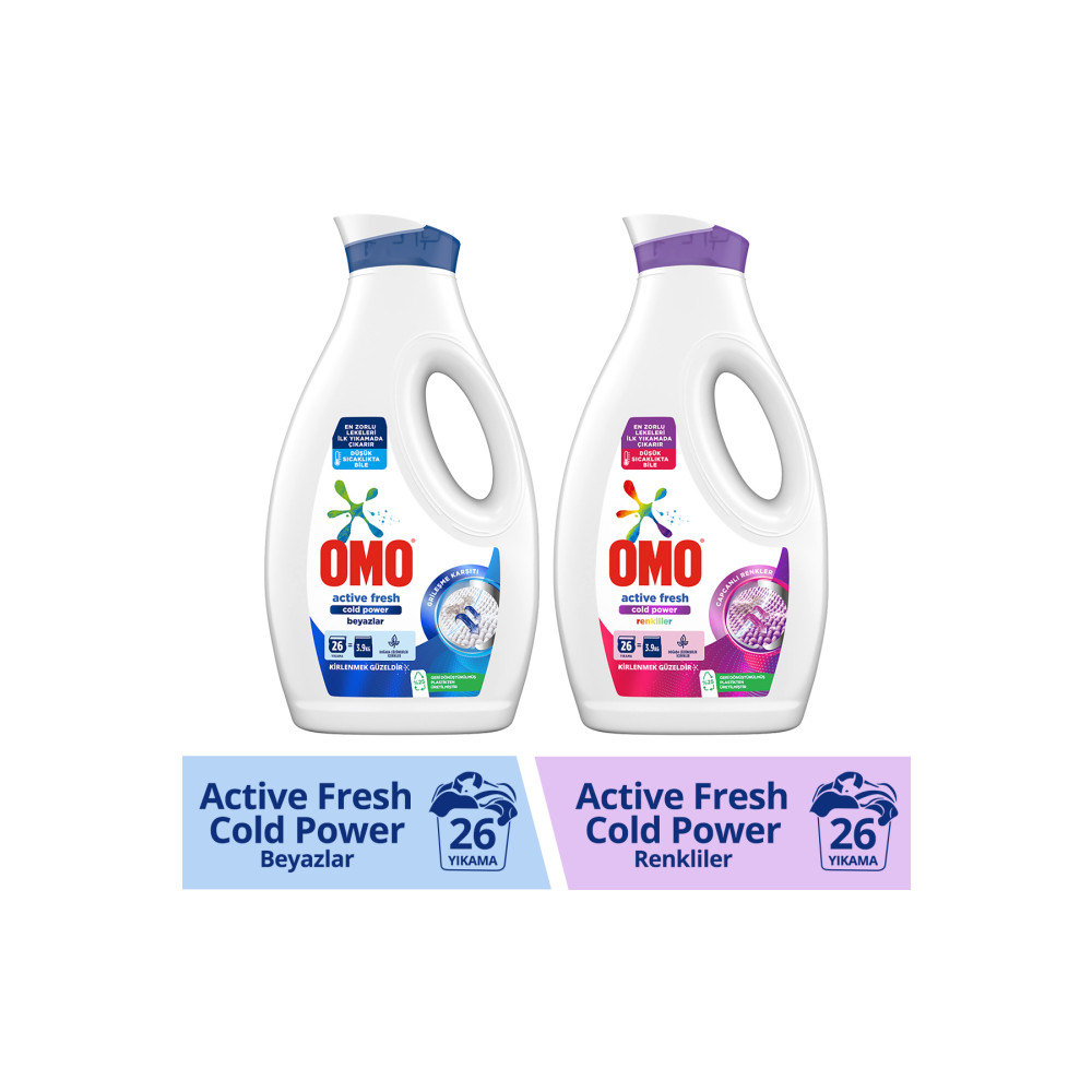 Omo Sıvı Çamaşır Deterjanı Active Fresh Cold Power Beyazlar 1690 ml Cold Power Renkliler 1690 ml Çamaşır Deterjanı Fiyatı