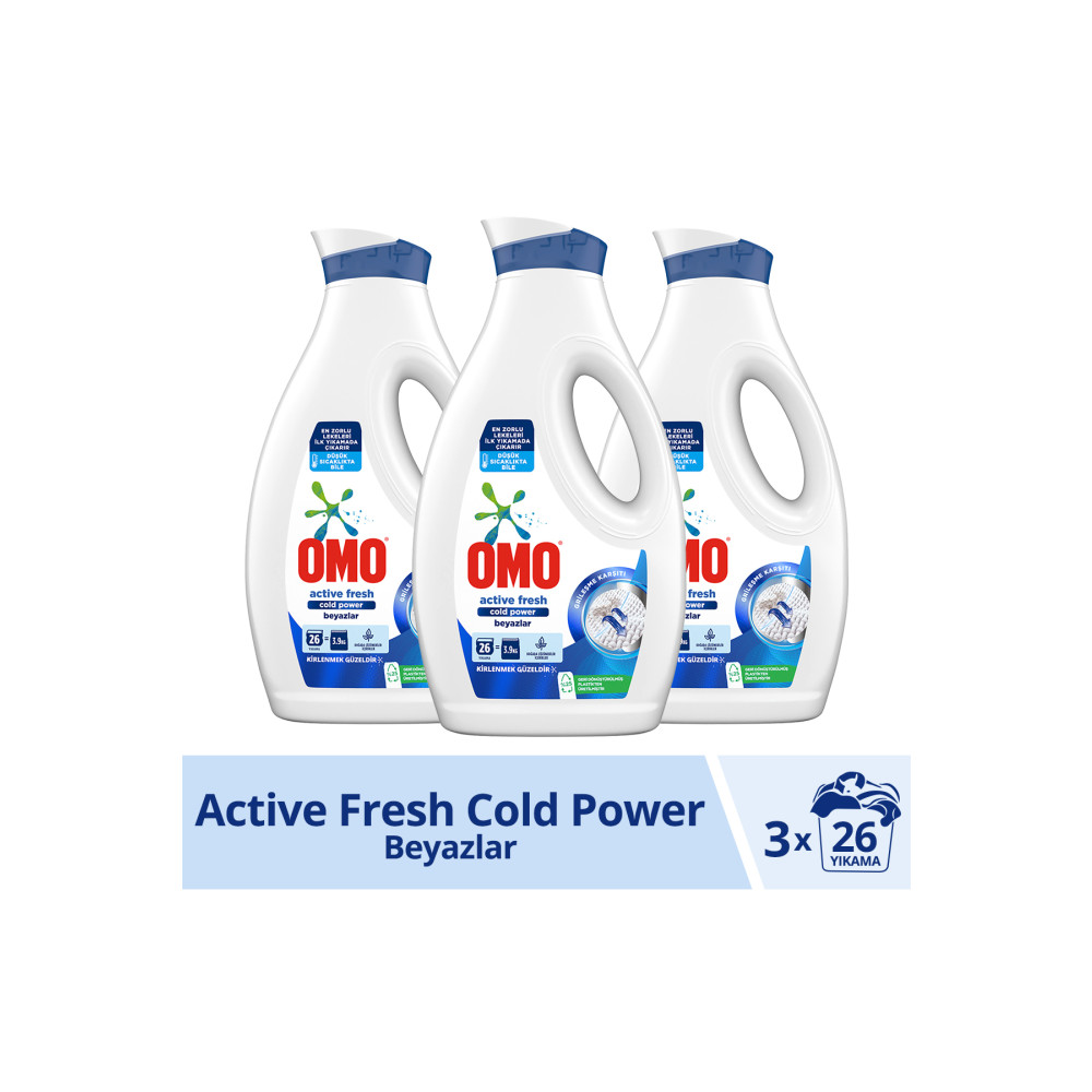 Omo Sıvı Çamaşır Deterjanı Active Fresh Cold Power Beyazlar 1690 ml X3 Çamaşır Deterjanı Fiyatı