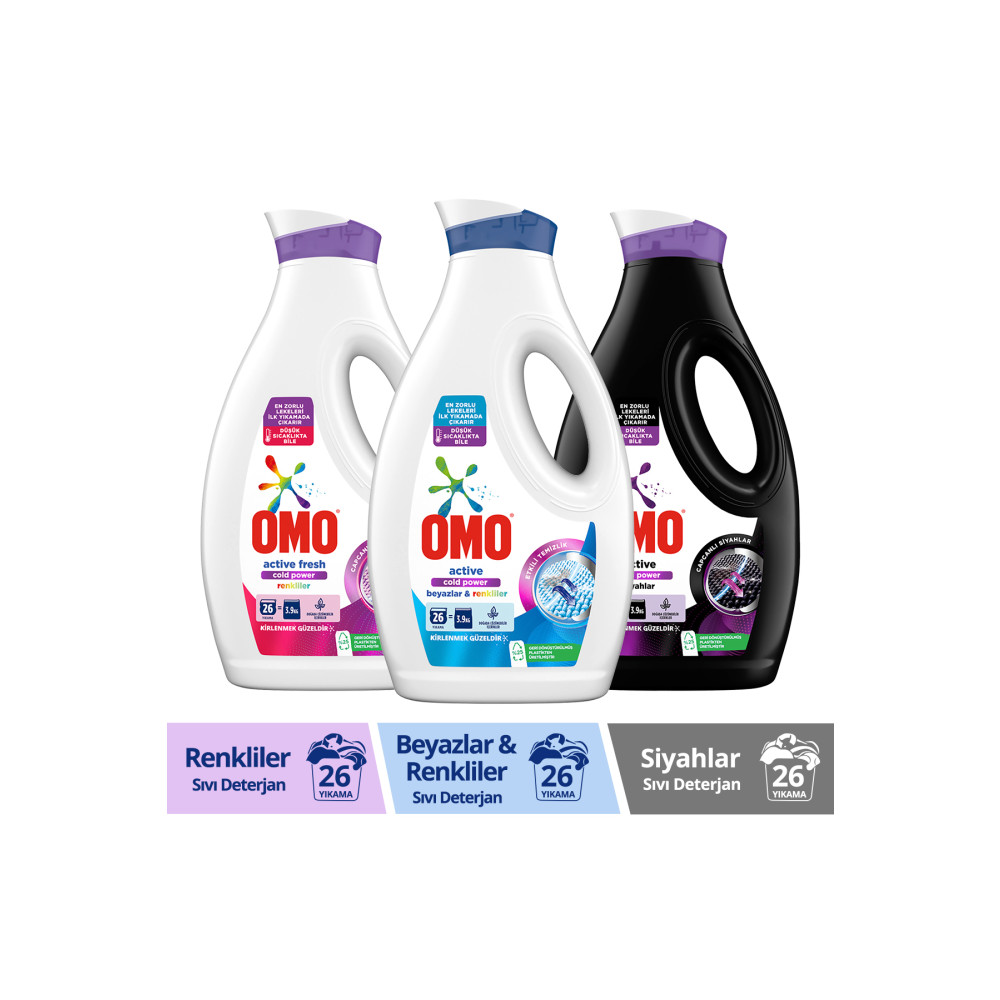 Omo Sıvı Deterjan Active Fresh Cold Power Renkliler 1690 ml Cold Power Beyazlar Ve Renkiler Siya Çamaşır Deterjanı Fiyatı