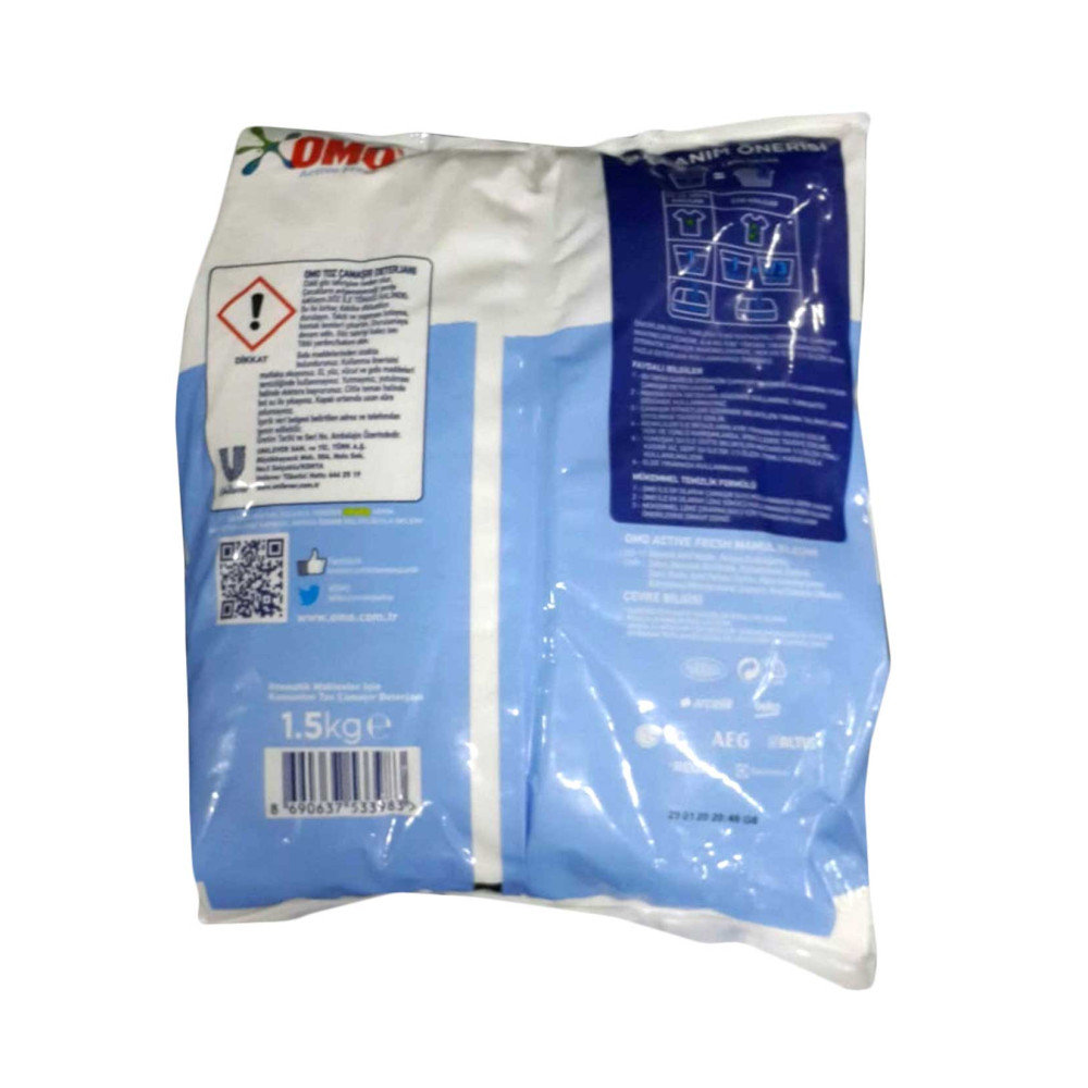 Omo Toz Çamaşır Deterjanı 1,5 kg 10 Yıkama Active Fresh