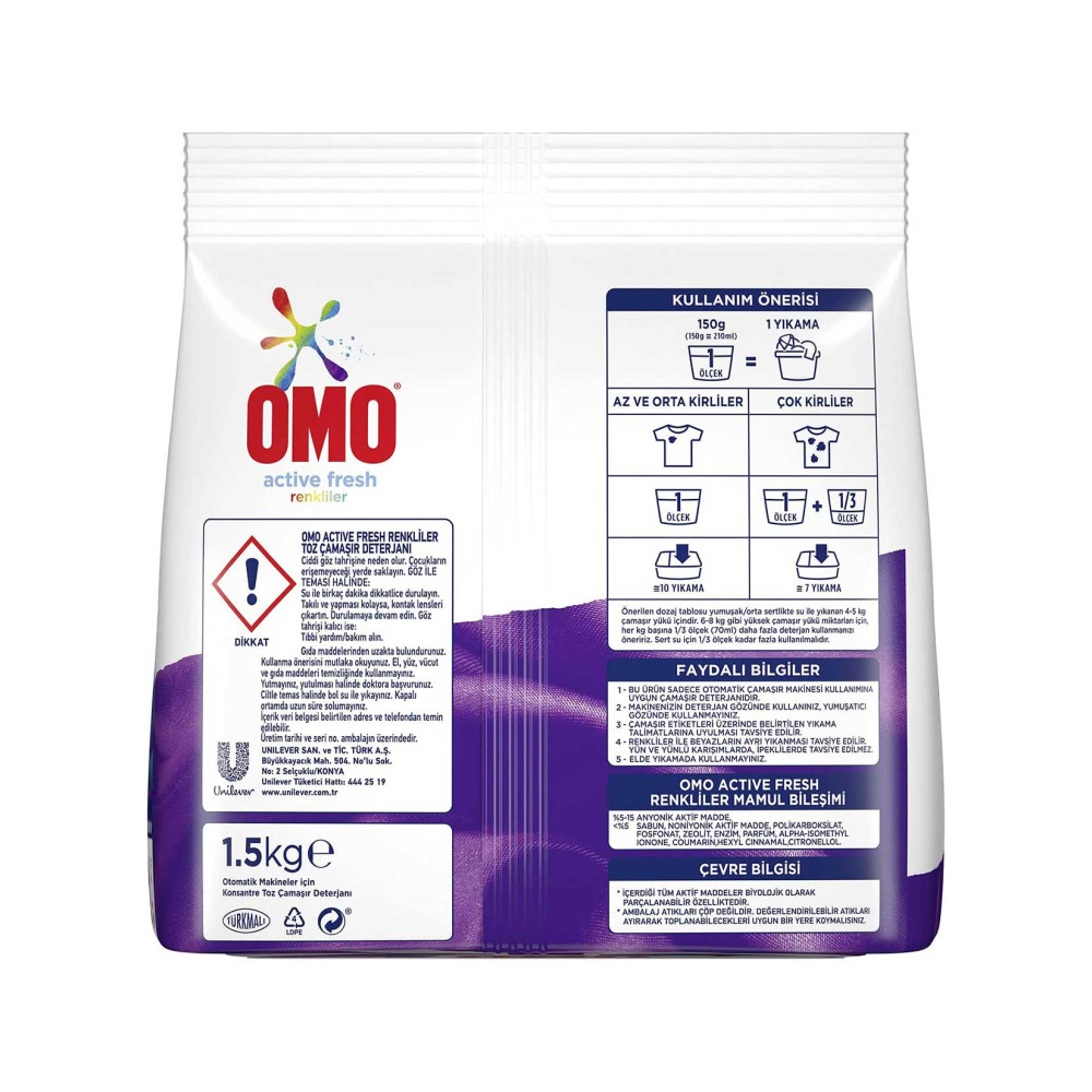 Omo Toz Çamaşır Deterjanı 1,5 kg 10 Yıkama Color