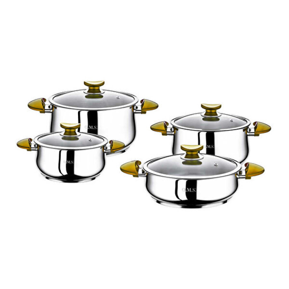 OMS 1036 Yummy 8 Parça Çelik Gold Tencere Seti Oms-1036-Gld Tencereler Fiyatı