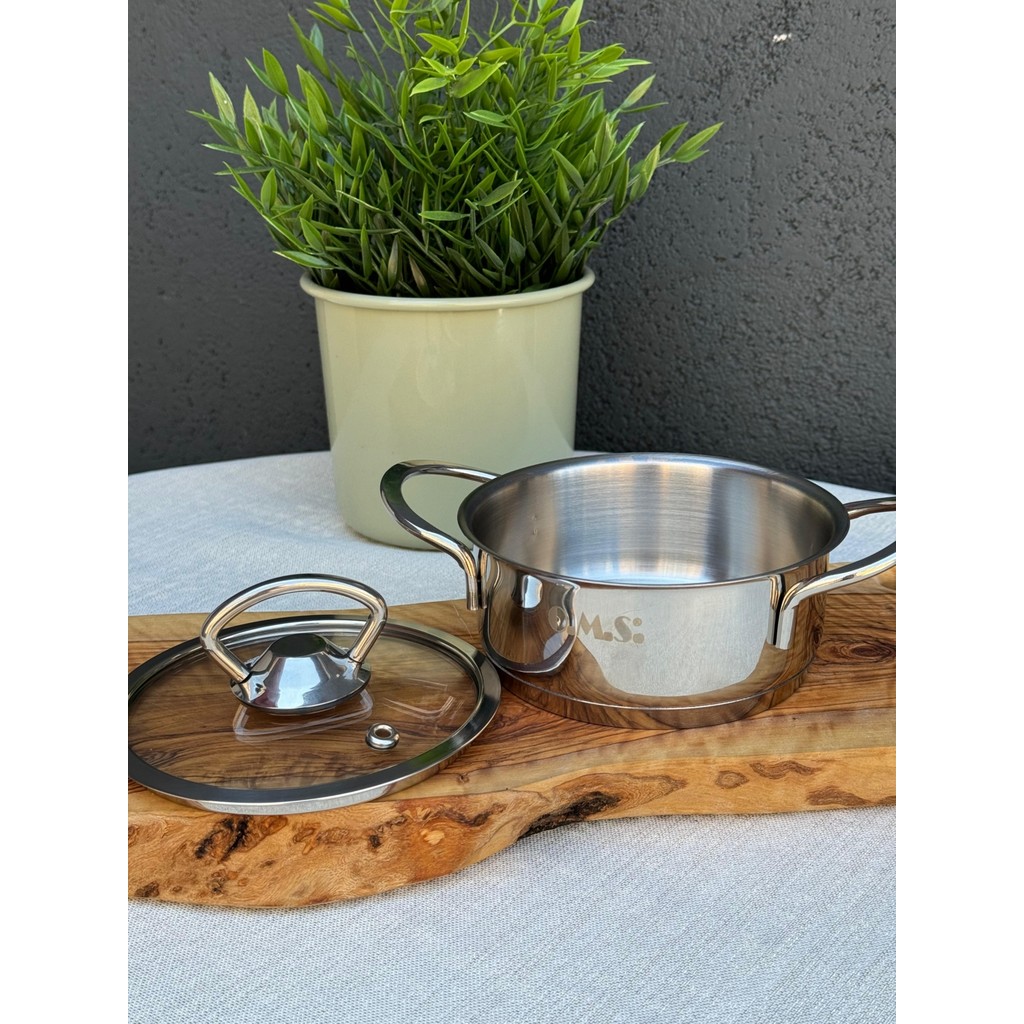 Oms 12 x 5 cm Mini Çelik Mama, Sos, Çorba Tenceresi - 12 cm - Gri Tencere / Tava Setleri Fiyatı