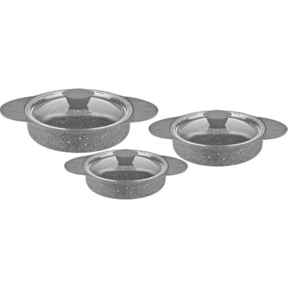 OMS 3015 6 Parça Granıt Sahan Set - 20 cm - Gri Tavalar Fiyatı