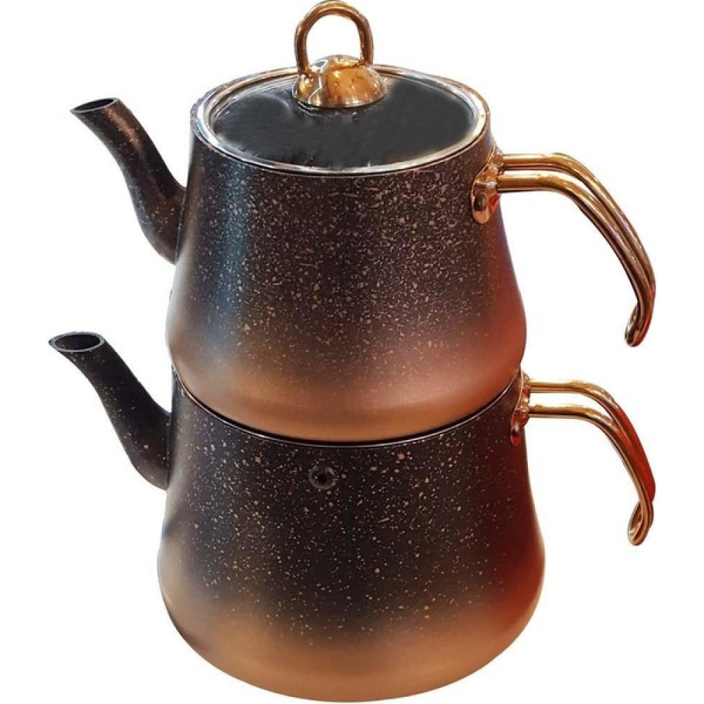 Oms 4pcs Granit L Boy Çaydanlık Cam Kapak Çay / Çaydanlık Setleri Fiyatı