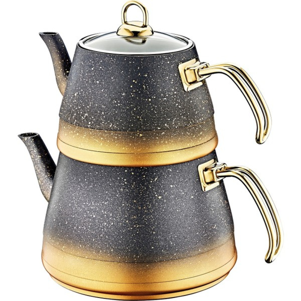 Oms 4pcs Granit M Boy Çaydanlık Cam Kapak Çay / Çaydanlık Setleri Fiyatı