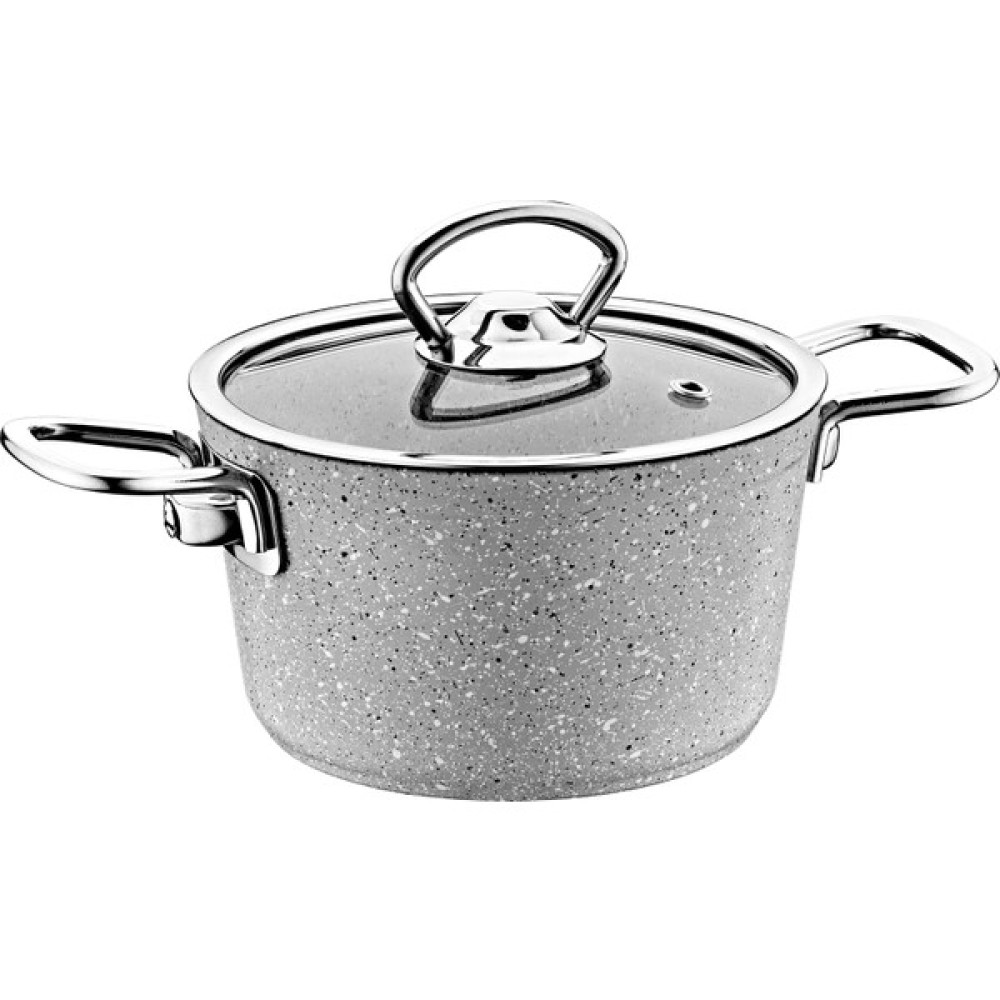 Oms Collection 3111 2 Parça Bio Granit Mini Tencere 12X7,5 cm Gri Tencere / Tava Setleri Fiyatı