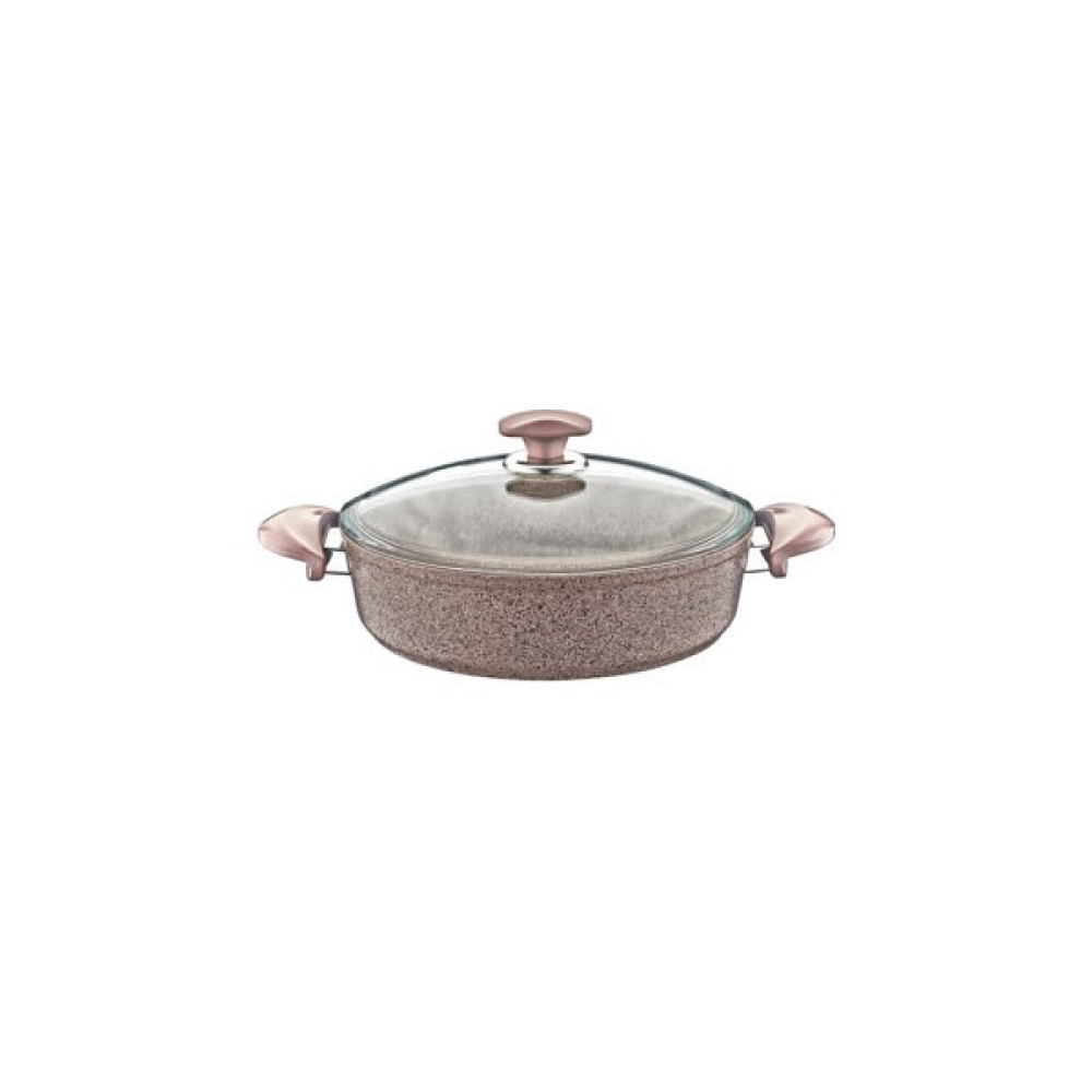 Oms Collection 3310 2 Parça Bio Granit 26 x 7,5 cm Tencere Sütlü Kahve Rengi - Bej - 26 cm Tencere / Tava Setleri Fiyatı