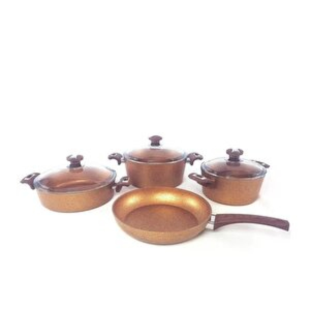 Oms Collection Oms 7 Parça Granit Tencere Set 3105 Bronz Tencere / Tava Setleri Fiyatı