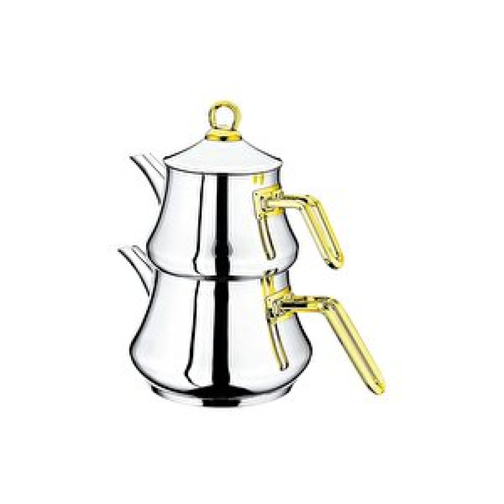 Oms Collection Oms Çelik Çaydanlık 8076 L Boy Gold Saplı Çay / Çaydanlık Setleri Fiyatı