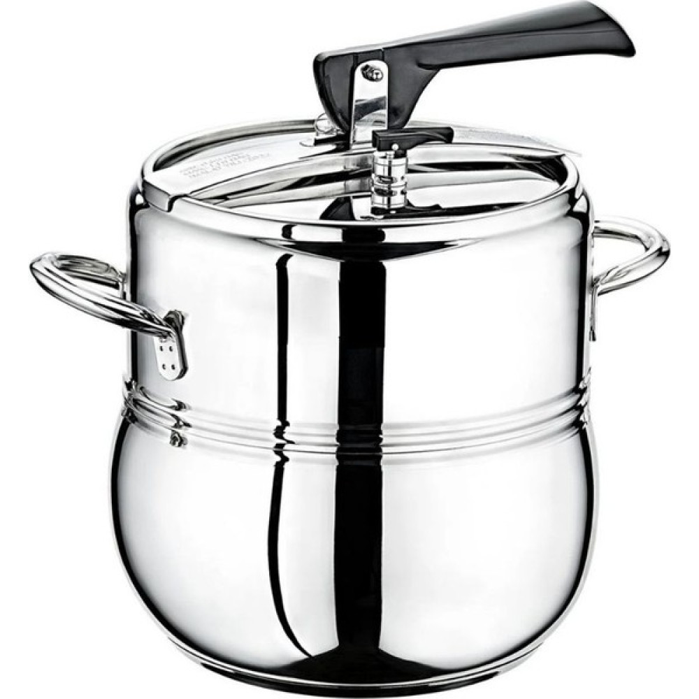 Oms Paslanmaz 5104 2 Parça Klasik Güveç Düdüklü Tencere 22 cm 5 Litre 152.5104.G.5.SADE - 5 L - Gri Düdüklü Tencereler Fiyatı