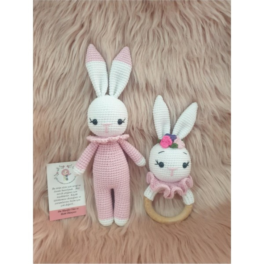 On Marifet Amigurumi Organik Örgü Oyuncak Çıngırak ve Tavşan Set Bebek Oyuncakları Fiyatı