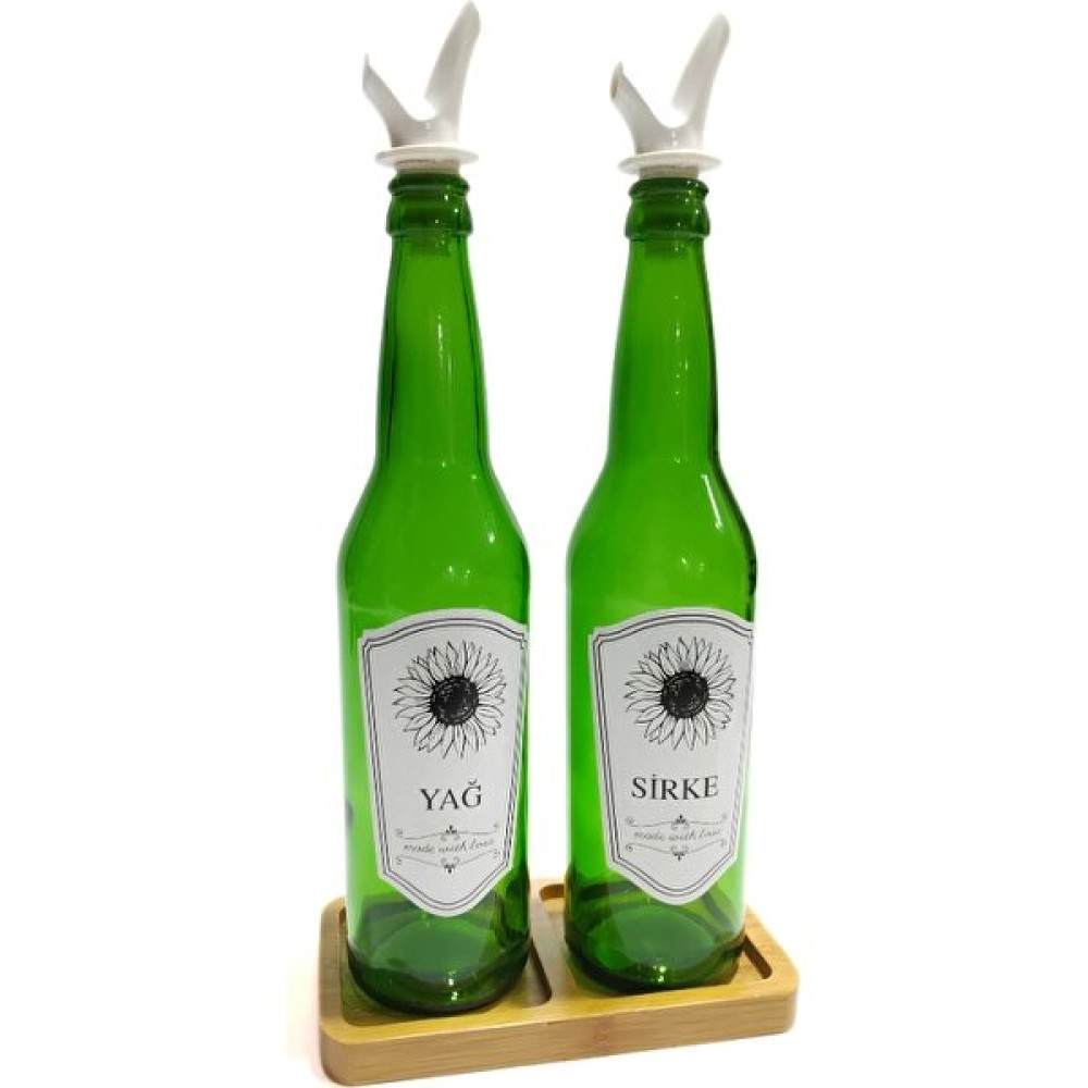 Onay Home Bambu Stantlı Cam Yağ ve Sirke Şişesi Yağdanlık 2'li 500 ml Mutfak Gereçleri Fiyatı