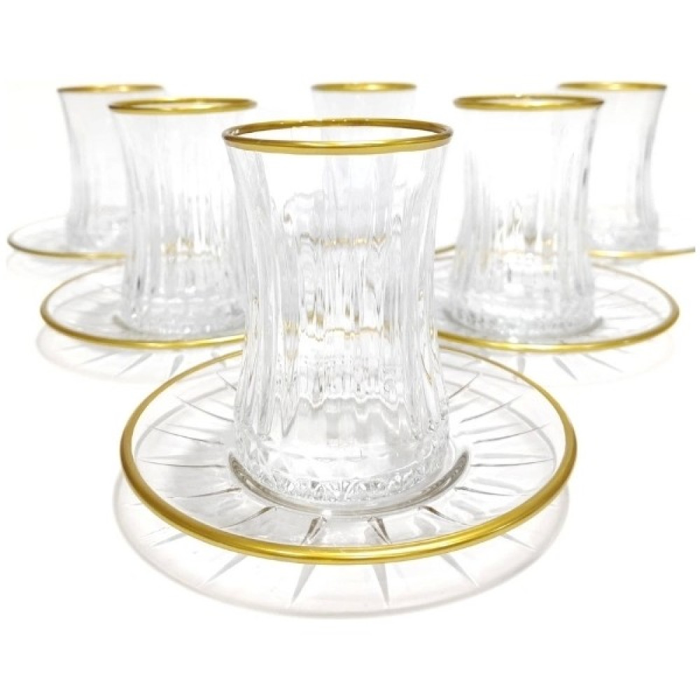 Onay Home Paşabahçe Elysia Gold 6 Kişilik 12 Parça Çay Bardağı - Çay Bardağı Takımı - 6 Adet - 170 ml Fincan / Bardak / Kahve Takımı Fiyatı