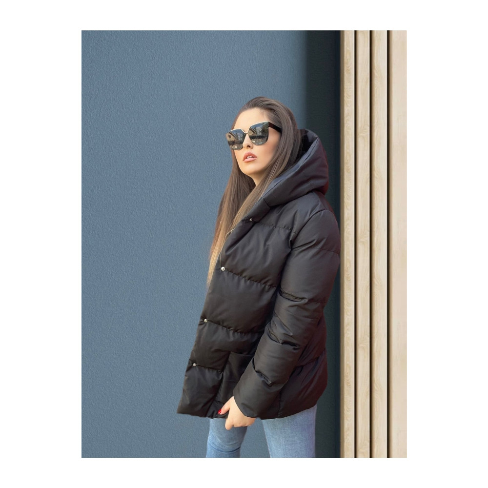 ÖNDER MODA Kadın Siyah Su Ve Rüzgar Geçirmez Oversize Kapüşonlu Kışlık Şişme Mont & Kaban & Parka - 97 S Beden Bayan Mont Fiyatı
