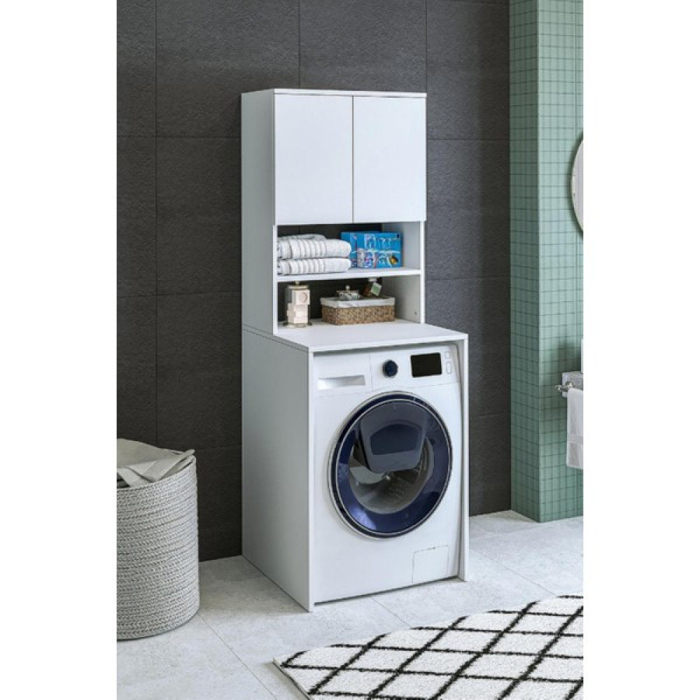 One Art Home Bloom Çamaşır Makinesi Dolabı Kurutma Makinesi Dolabı Banyo Dolabı Kapaklı Beyaz Oto Boyaları Fiyatı