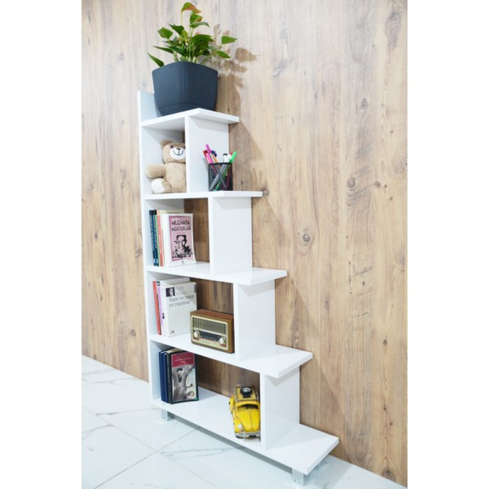 One Art Home Dali Çok Amaçlı Duvar Rafı Kitaplık Çiçeklik Saksılık Mutfak Salon Banyo Çalışma Odası Dolap - Beyaz Kitaplık Fiyatı