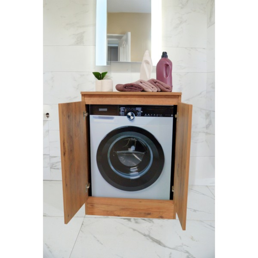 One Art Home Deco Kapaklı Çamaşır Kurutma Makinesi Dolabı - Atlantik Çam Banyo Dolabı / Mobilyası Fiyatı
