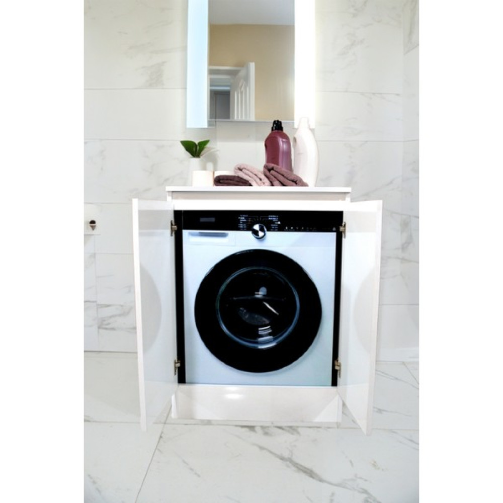One Art Home Deco Kapaklı Çamaşır Kurutma Makinesi Dolabı - Beyaz Banyo Dolabı / Mobilyası Fiyatı