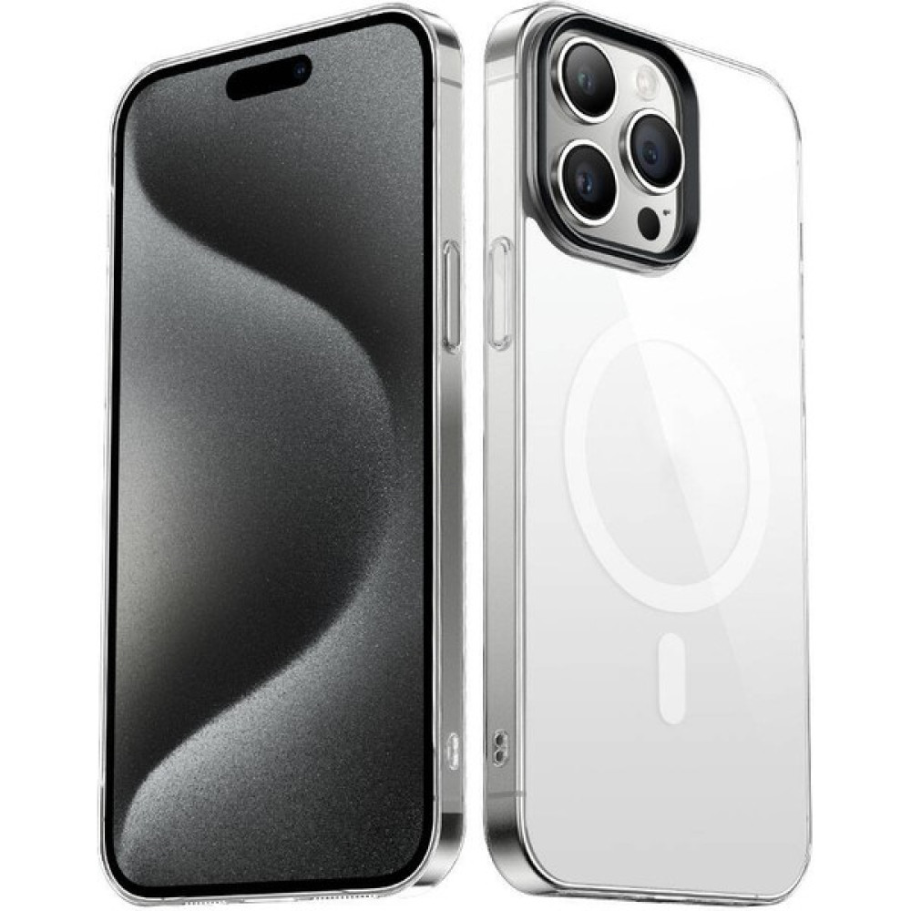 One Depot Apple iPhone 15 Pro Max Kılıf Wireless Şarj Özellikli Şeffaf G-Glass - Siyah Cep Telefonu Kılıfı Fiyatı