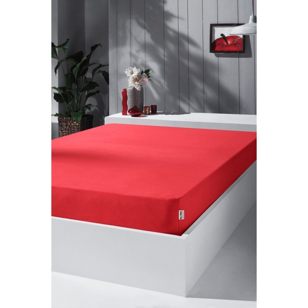 One Kif Battal Lastikli Penye Çarşaf 200 X 220 Cm - 200 x 220 cm - Kırmızı Çarşaf Fiyatı