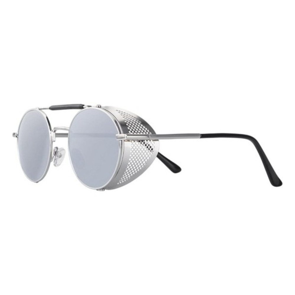 One Sky Yuvarlak Steampunk Güneş Gözlüğü UV400 Koruma Yan Kalkan Gözlük Unisex Gümüş Lens (Yurt Dışından) Kadın Güneş Gözlükleri Fiyatı