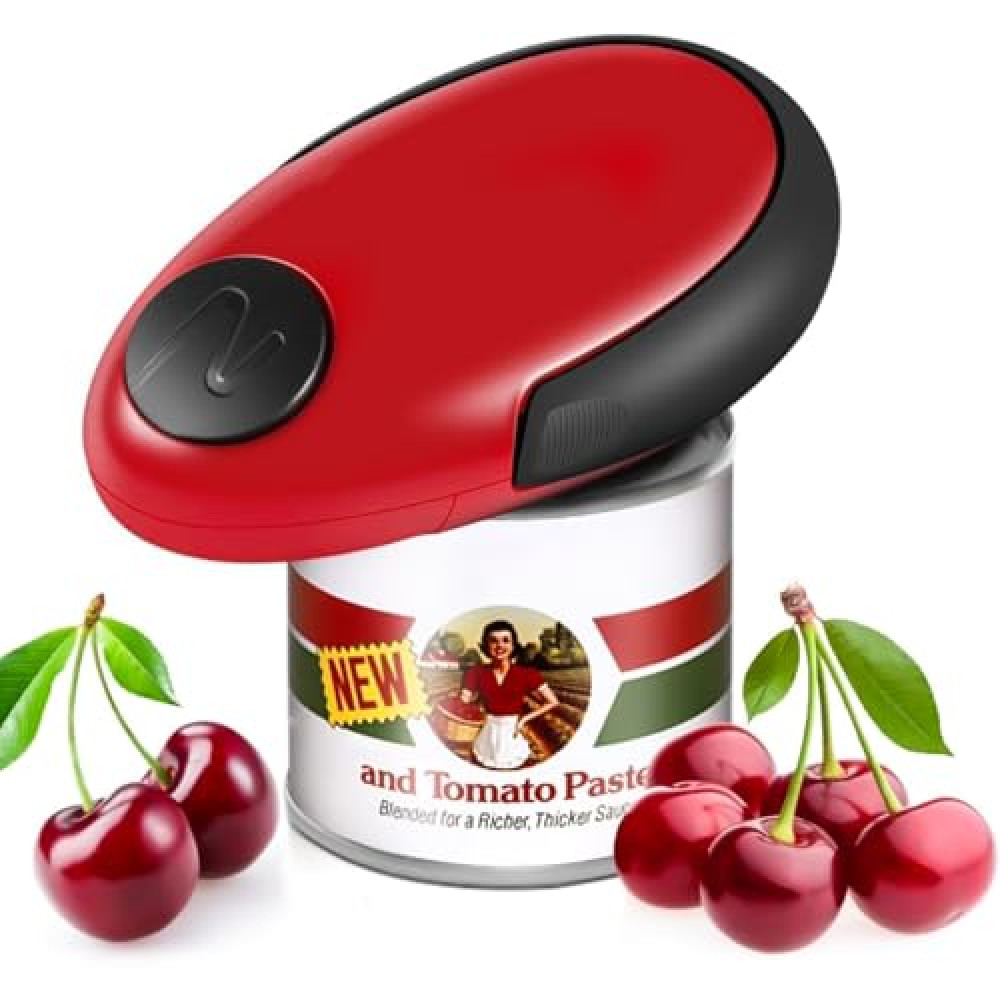 One-Touch Electric Can Opener, Handheld Smooth Edge No Sharp, Portable Automatic Can Opener for Camping, Best Kitchen Gadgets Easy for Arthritis Patients