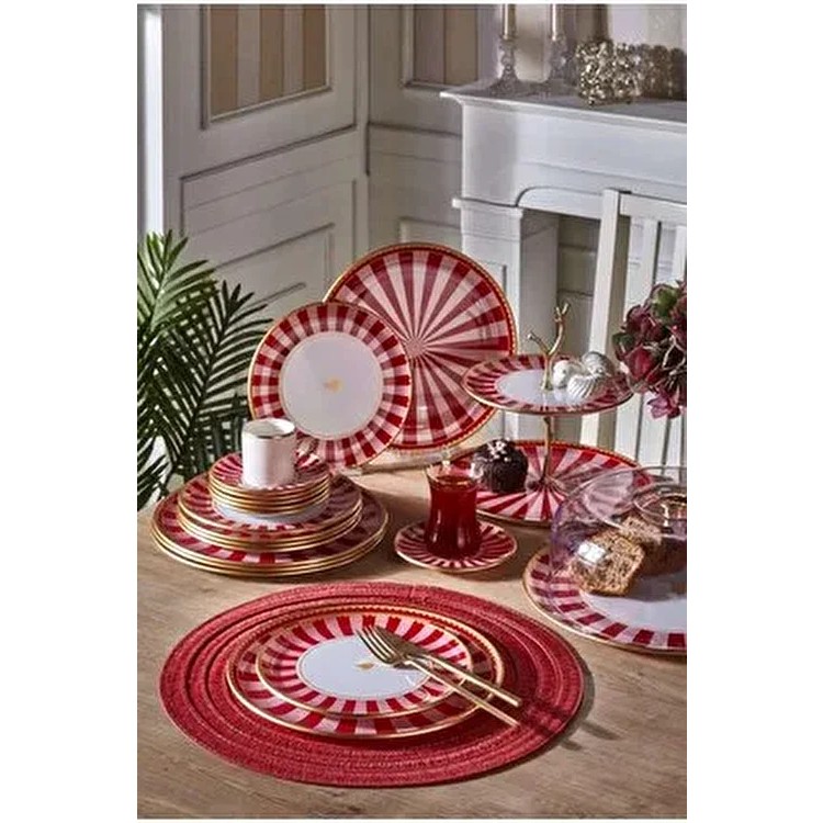 Onedekor 34 Parça Iwon Pink Bird Altın Yaldızlı 6 Kişilik Pasta Çay Servis Ikram Takımı Kahvaltı Takımı Fiyatı