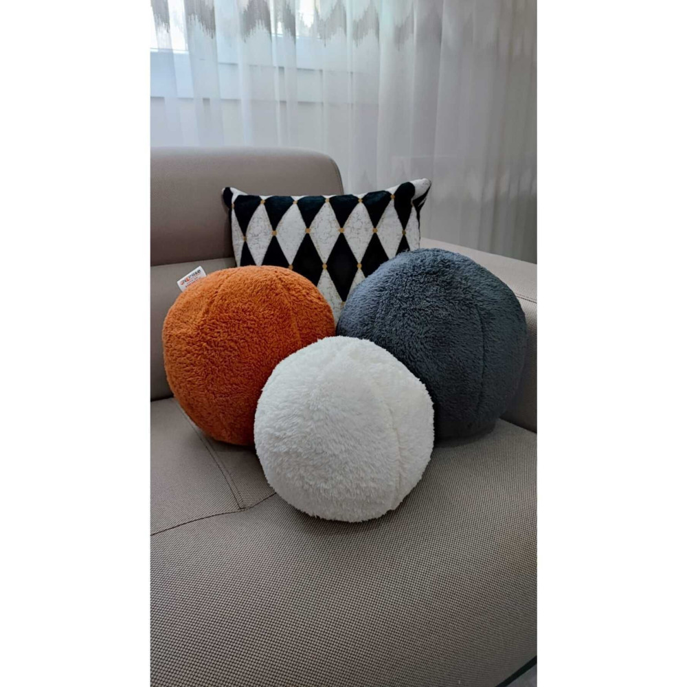 oneplise 3- Lü Top Kırlent / Yastık 1 Büyük Antrasit/ Yastık 1 Büyük Kiremit / 1 Küçük Ekru ( 42cm / 25cm) 42 x 25 Beden Yatak Odası Tekstili Fiyatı