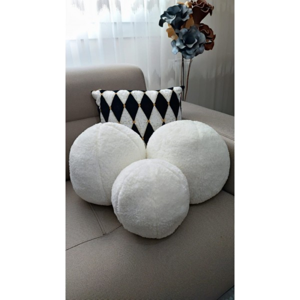 Oneplise 3- Lü Top Kırlent / Yastık 2 Büyük Ekru/ 1 Küçük Ekru ( 42CM / 25CM) - 42 x 42 cm Kırlent / Mobilya Yastığı Fiyatı