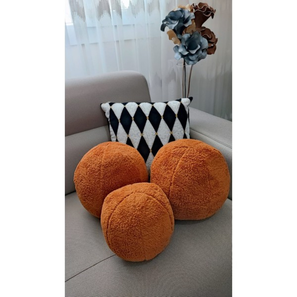 Oneplise 3' Lü Top Kırlent / Yastık 2 Büyük Kremit/ 1 Küçük Kremit( 42CM / 25CM) - 42 x 42 cm - Kiremit Kırlent / Mobilya Yastığı Fiyatı