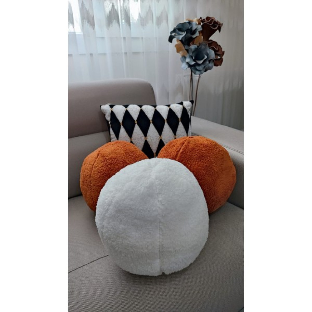 Oneplise 3'lü Top Kırlent / Yastık 2 Büyük Kiremit - 1 Büyük Ekru ( 40CM / 40CM) - 40 x 40 cm - Kiremit - Ekru Kırlent / Mobilya Yastığı Fiyatı
